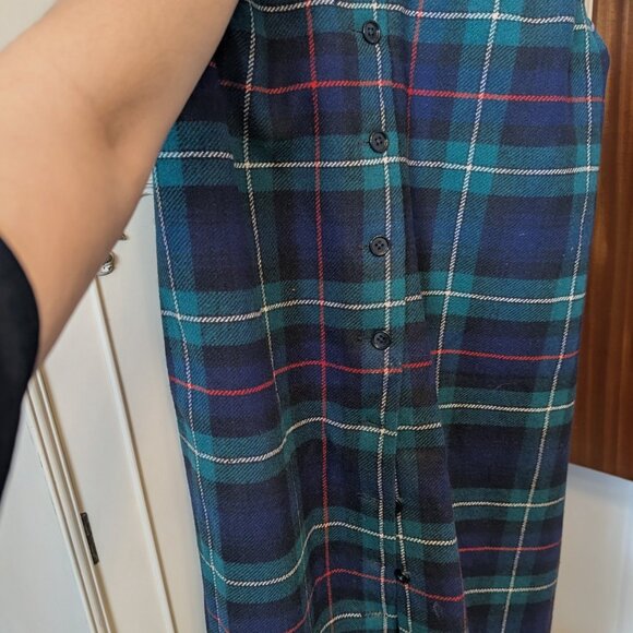 Vintage Plaid Wool Blazer Maxi Button Skirt Set Oversized - Picture 3 of 4